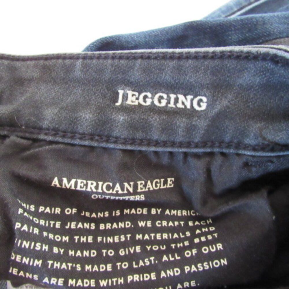 American Eagle Outfitters Super Stretch Blue and Black Jeggings Size 8 Short - Picture 4 of 11